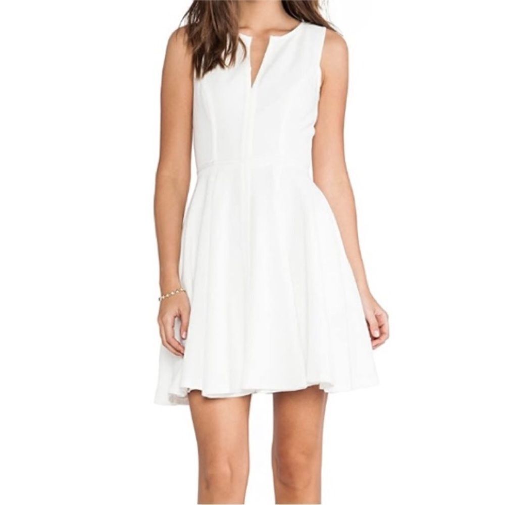 Black Halo Aria Fit & Flare Mini Dress Sugar White 8 $375